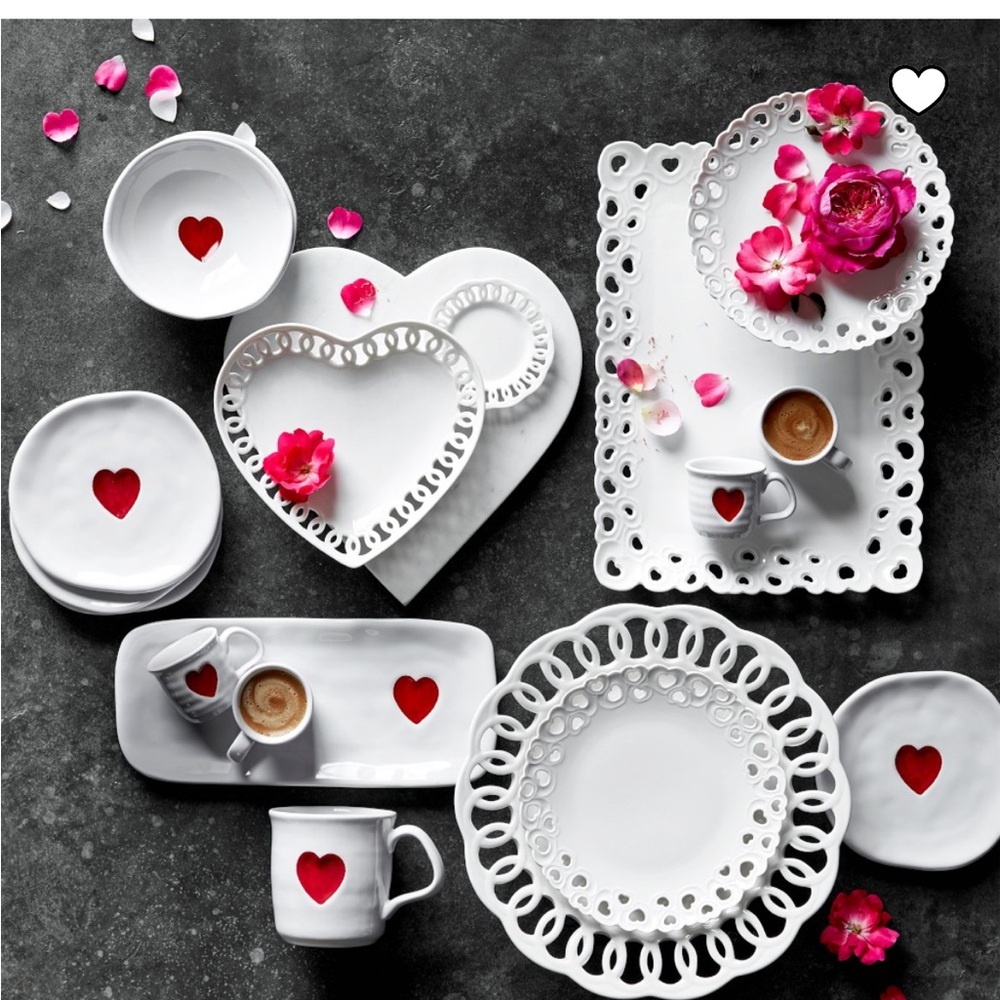 Set of Two Heart Design White Mugs from Williams Sonoma - Picture 6 of 7